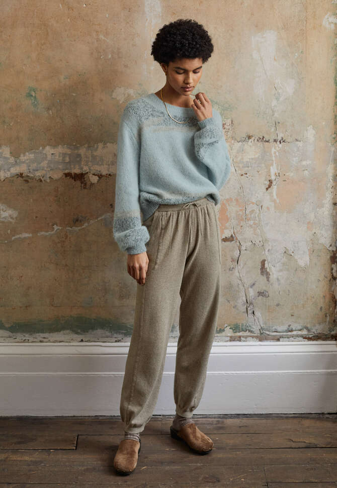 Strick-Jogginghose, Khakigrau, completeTheLook