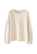 Pullover mit Blouson&auml;rmeln, Naturbeige, webstill