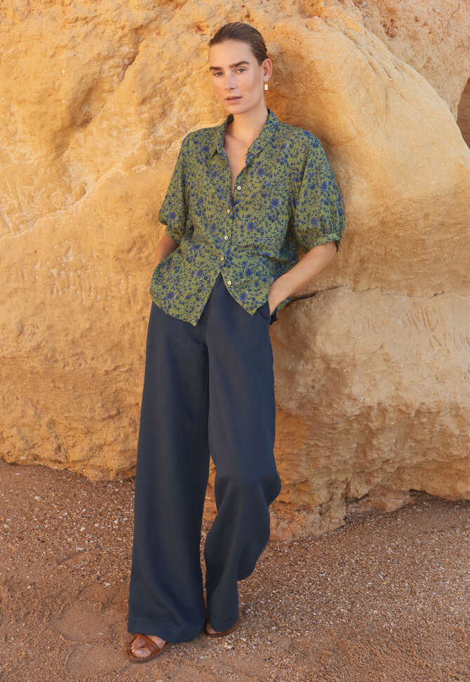 Bedruckte Bluse, Violett/Ocker, completeTheLook