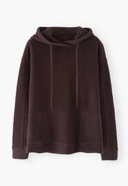 Fleece-Hoodie, Espresso, webstill