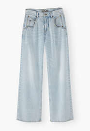 Jeans mit geradem Bein, Blasse Waschung, webstill