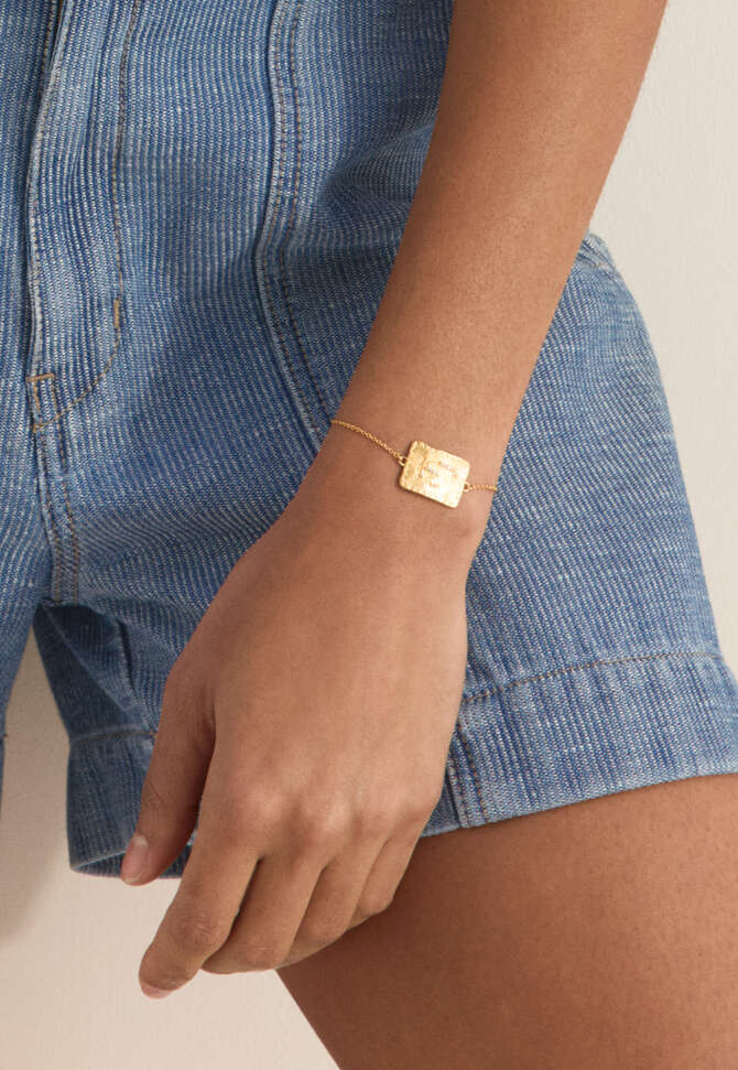 Armband mit eckigem Element, Gold, completeTheLook