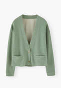 Jersey-Cardigan, Tiefes Meerschaumgr&uuml;n, webstill