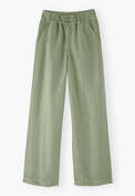 Hose mit weitem Bein, Pistazie, webstill