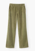 Hose mit geradem Bein aus Cord, Rauchiges Oliv, webstill